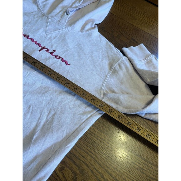 Womens Embroidered Logo Champion Hoodie Sweatshirt Sz Small Fuchsia/Lavender - Picture 7 of 10